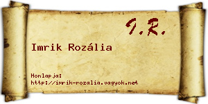 Imrik Rozália névjegykártya